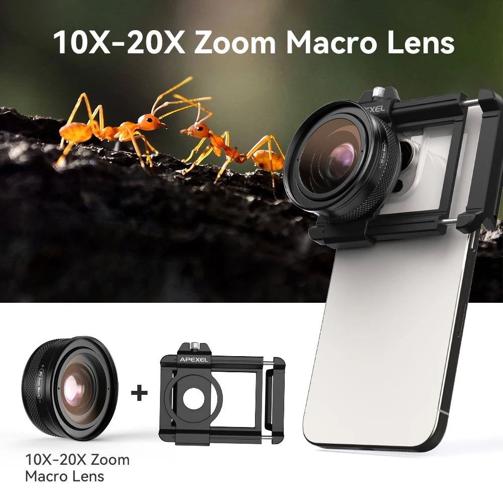 10X to 20X Zoom Macro Smartphone Lens with Universal Clip