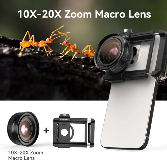 10X to 20X Zoom Macro Smartphone Lens with Universal Clip