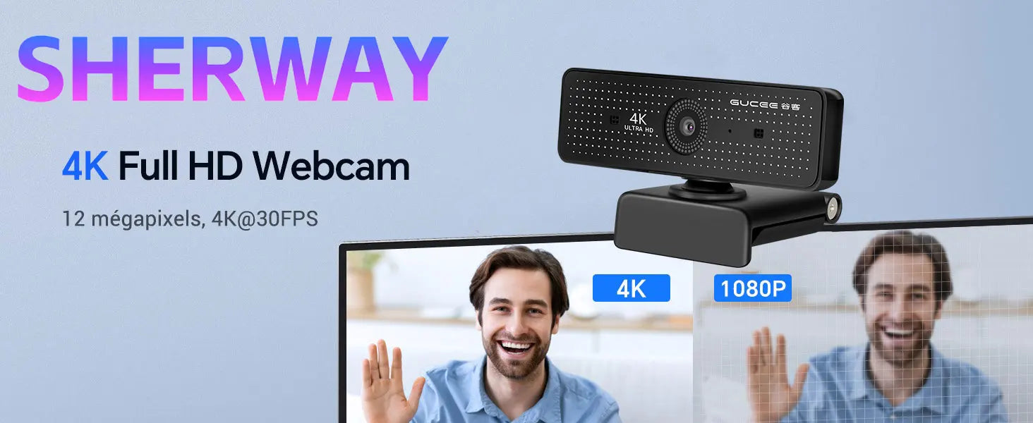 4K Webcam for PC UHD Autofocus Streaming Web Cam with Mics Plug and Play USB Computer Video Camera for Online Teaching/Meeting