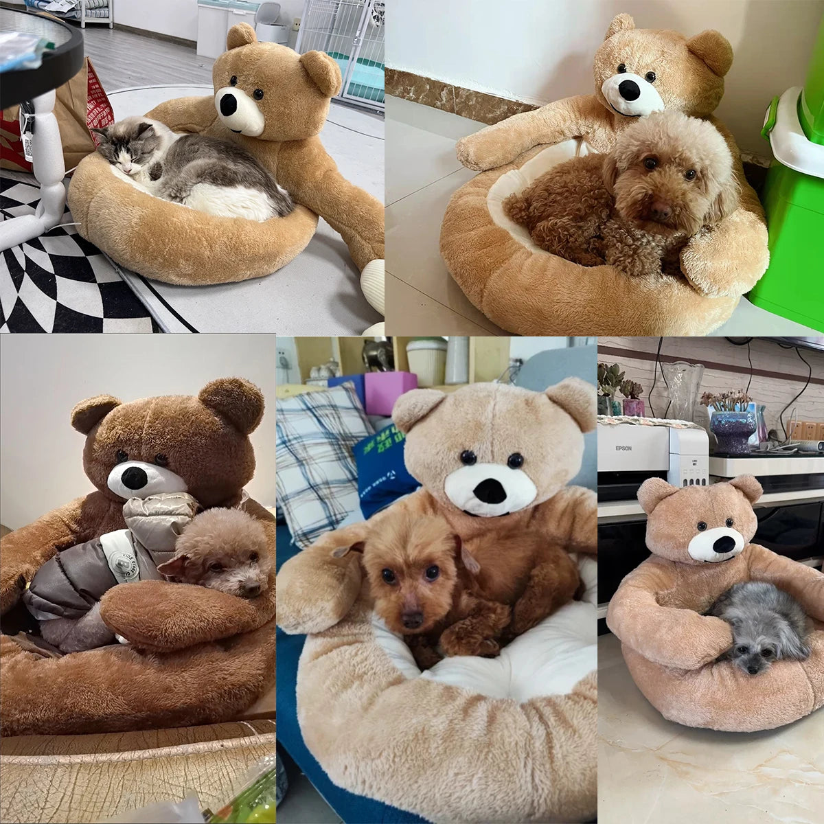 Washable Plush Pet Kennel Bed Sofa for Dogs and Cats