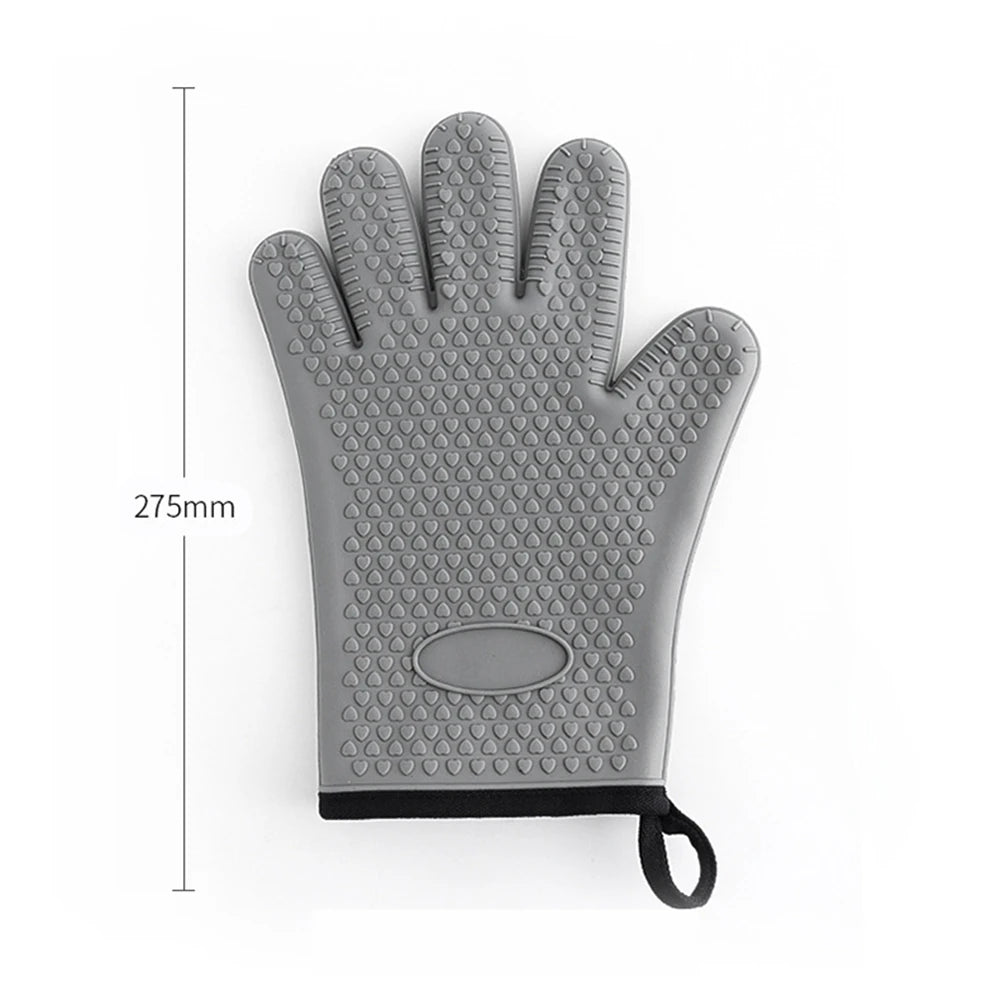 Heat Resistant Silicone Gloves Microwave Oven Baking Gloves Kitchen Anti-scald Anti-slip Silicone BBQ Heat Insulation Mitts