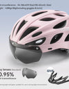 Cycling Helmet With Goggles Visor Brim Adults Safety Riding Bike Helmet Breathable Ultralight MTB Road Bicycle Helmet