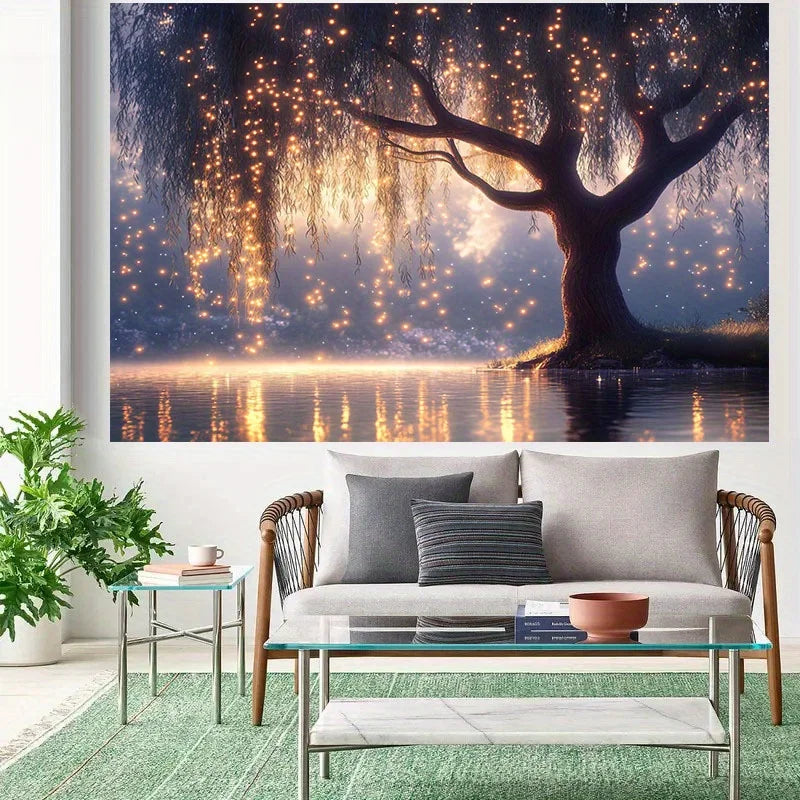 Enchanted Tree Tapestry Christmas, New Year, Wedding & Party Decorations Wall Hanging Backdrop Decorative Wall Hanging