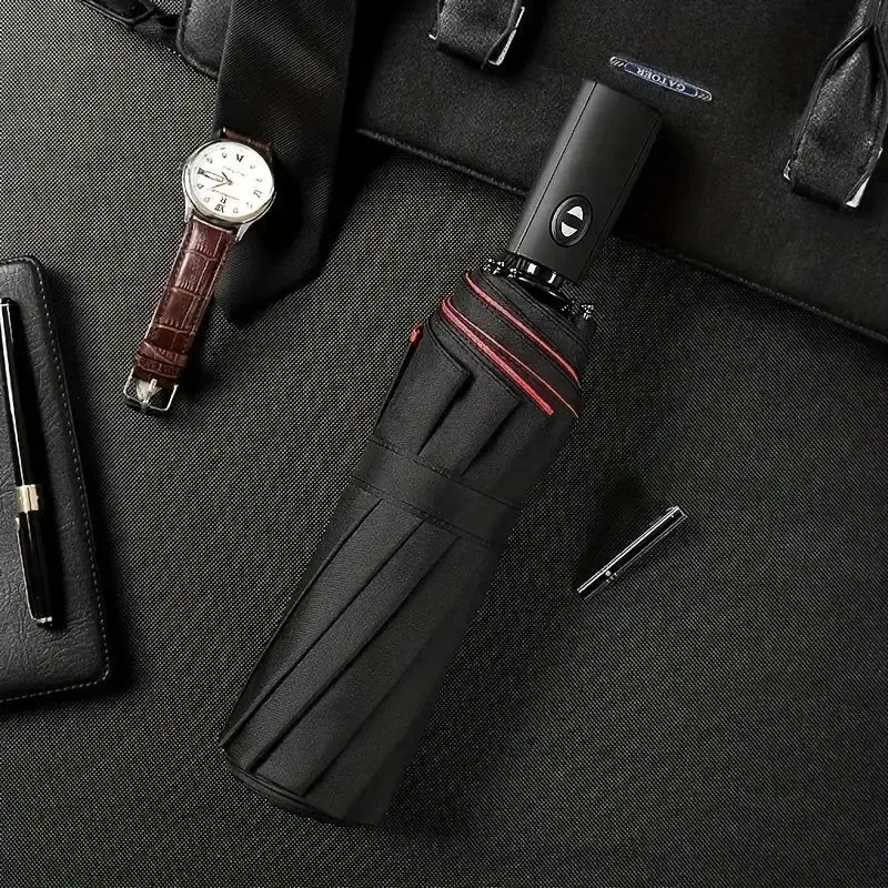Automatic Folding Umbrella 10 Bone Windproof Sun Rain Protection Business Travel Umbrella