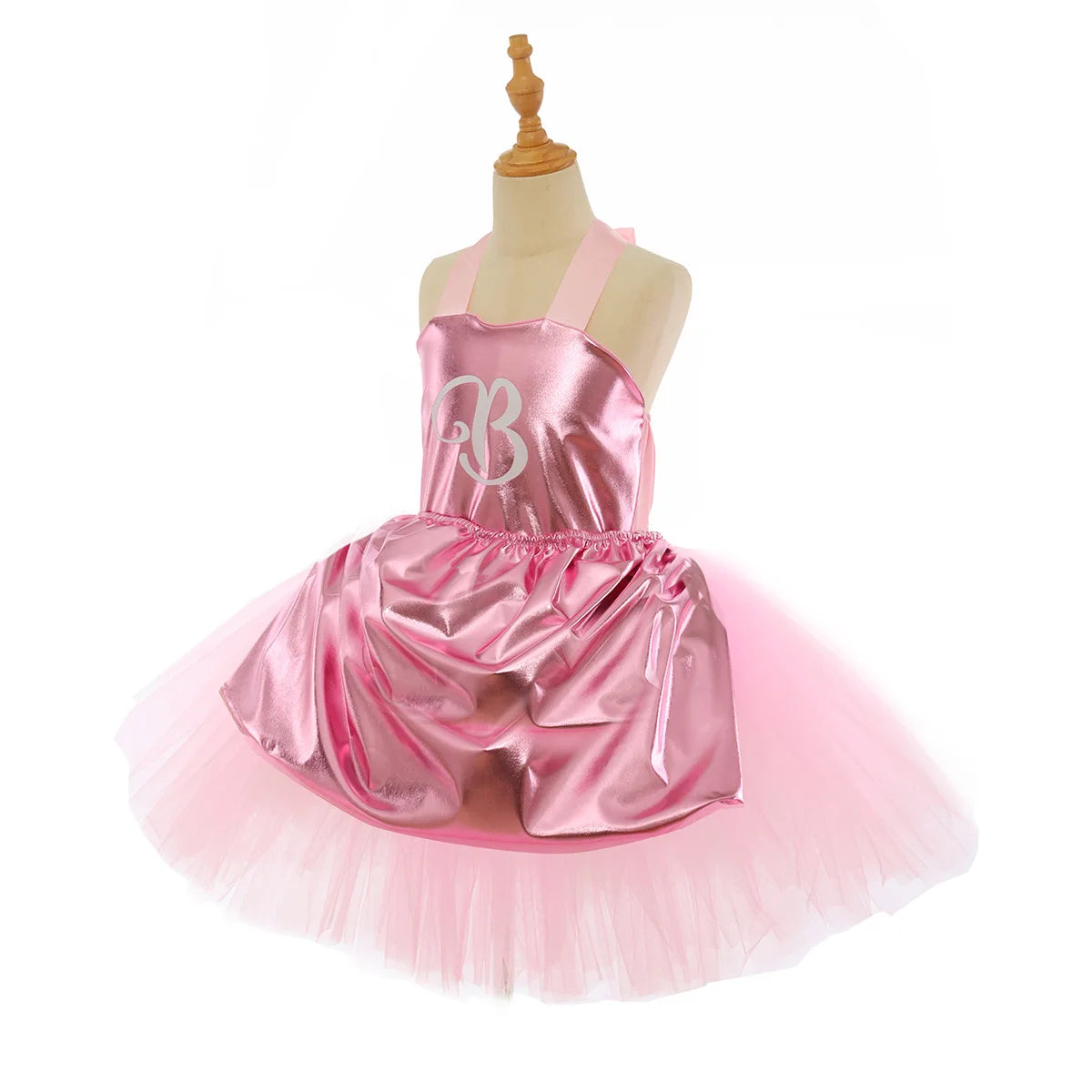 Golden Satin Tutu Dress with Bow Headband Birthday Party Costume