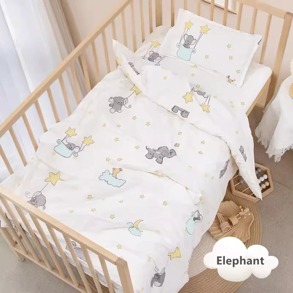 6/9-Pcs Elephant Cotton  Crib Bedding Set – Bumpers & Cot Sets for s (120x60/120x70cm)