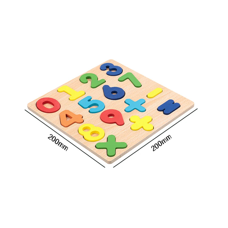 Wooden Alphabet and Number Learning Puzzle Board