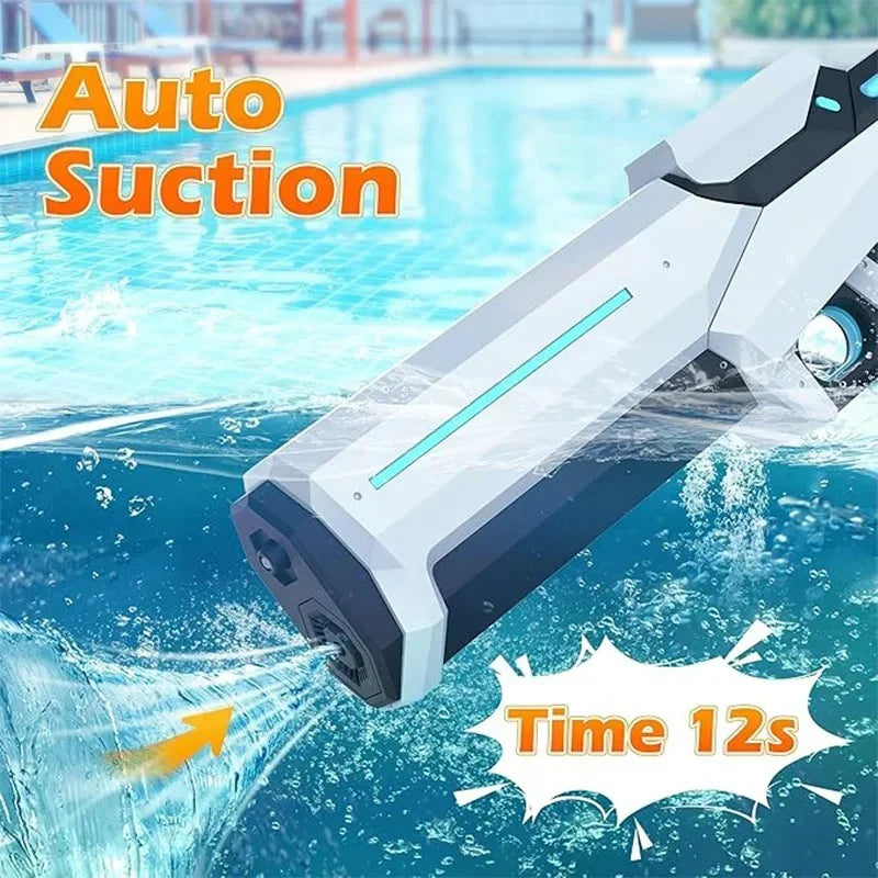 Electric Water Gun Powerful Automatic Water Suction Rechargeable Water Blaster with Flashing Lights