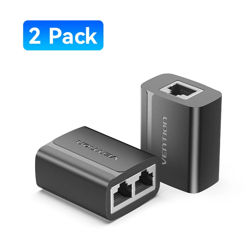 RJ45 Splitter Connector Adapter 1 to 2 Ways Ethernet Splitter Coupler Contact Modular Plug Connect Laptop Ethernet Cable