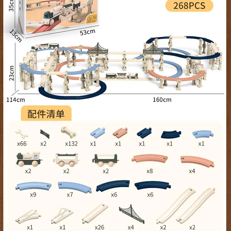 Electric Christmas Track Toy Set DIY Toys Puzzle Assembled Railway Track Building Block Track Toy for  Christma Gift
