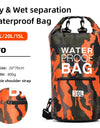 30L 15L Waterproof Dry Bags With Wet Separation Pocket Backpack For Kayaking Boating Swimming Outdoor Sports Bag XAZ9