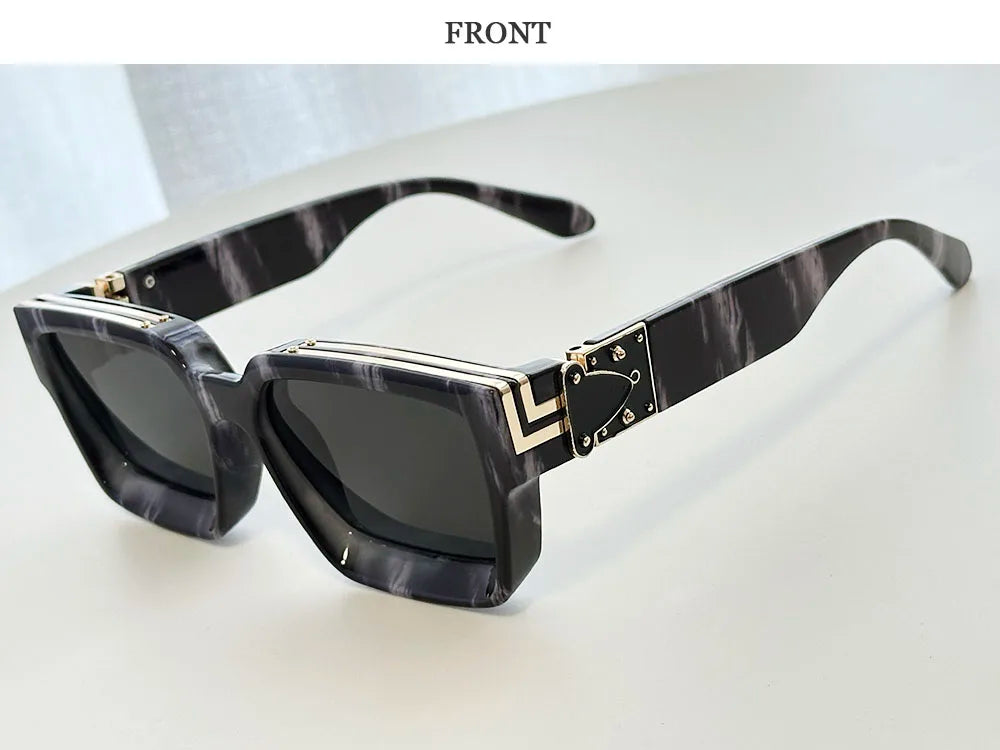 Retro Square Frame Sunglasses With UV400 Protection