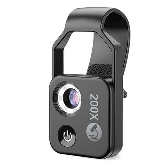 200X Smartphone Microscope Lens with LED Light Universal Clip