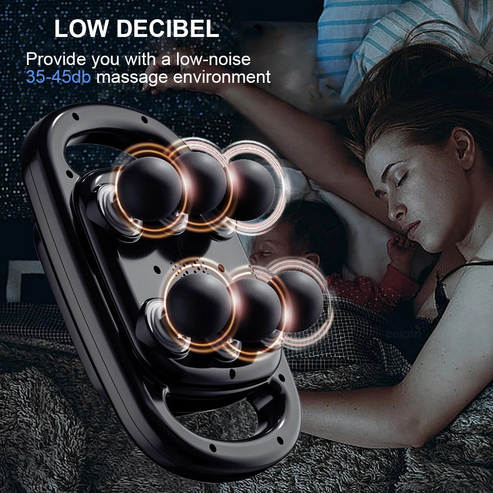 Fascia  Six Heads Massage  Muscle Relaxation Electric Massager Relief Vibrating Neck Fascia  Massage Instrument
