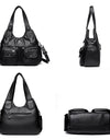 Women Casual Multiple Pockets Tote Bag Lady Large Capacity Shoulder Crossbody Bag Vintage Soft Leather Travel Bag