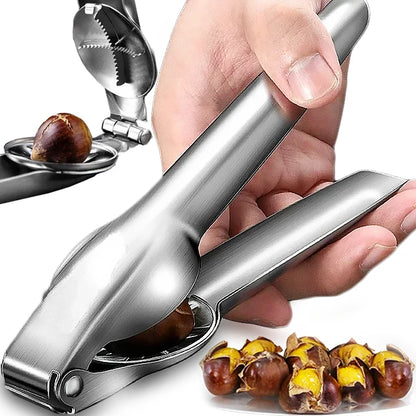 2 In1 Chestnut Opener Machine Stainless Steel Quick Clip Walnut Pliers Chestnut Sheath Cutter Nut Cracker Sheller Kitchen Tool