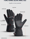 Winter Outdoor Heating Ski Riding Gloves Black Waterproof With Battery Warm Electric Heating Temperature Control Cycling Gloves