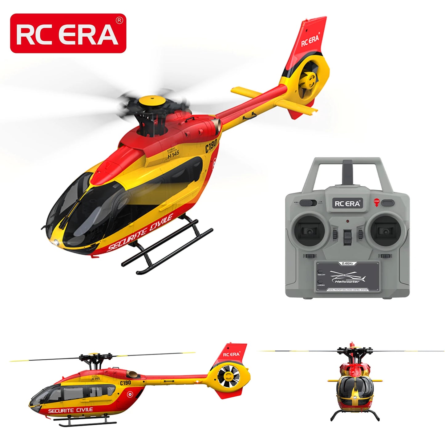 RC ERA C184 Mini MD500 100 Size Gyro Stabilized Helicopter with Optical Flow Sensor 4CH RC Aircraft for Adults