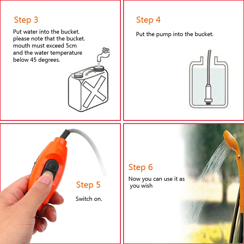 Portable 12V Caravan Camping Shower Pump Kit