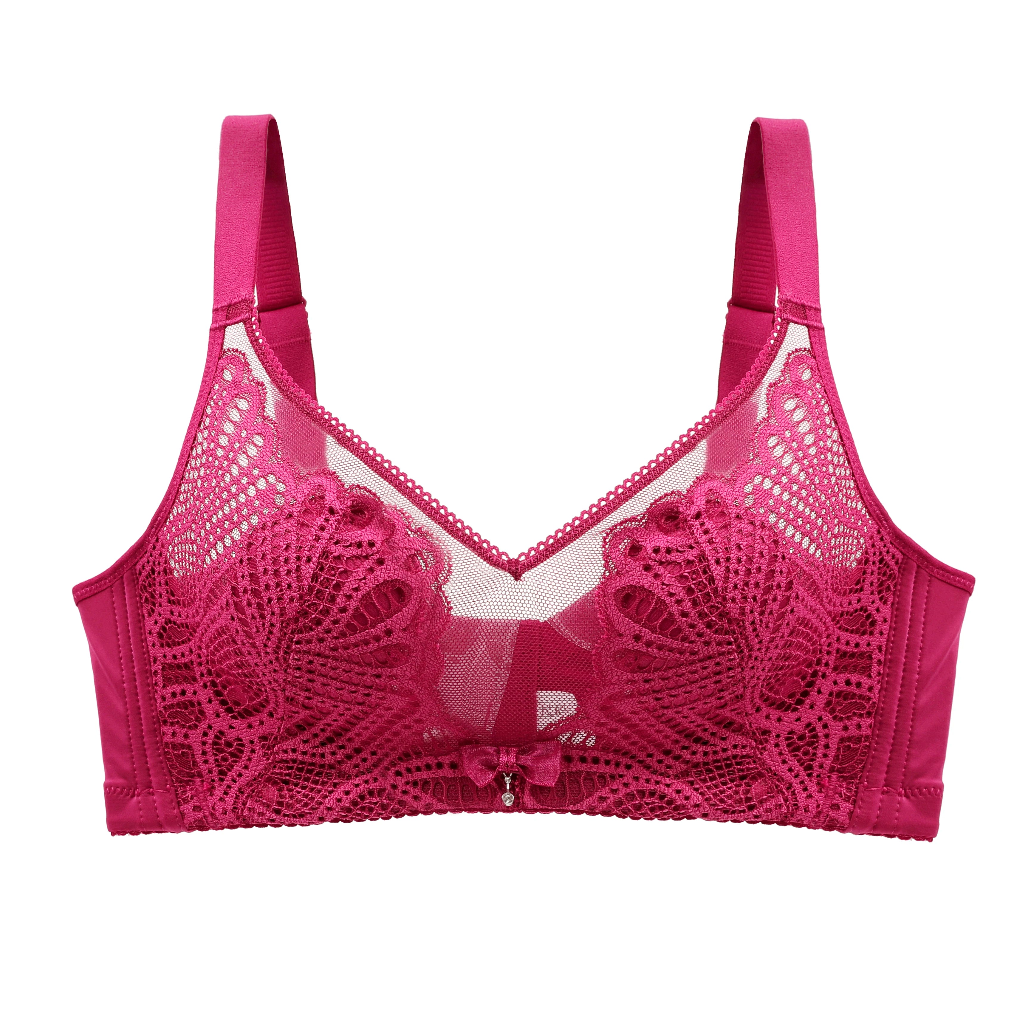 Women’s Lace Transparent Rabbit Ears Bra – Soft, Wire-Free Push-Up with Adjustable Straps