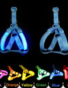 Adjustable LED Dog Harness No Pull Small Medium Glowing Nylon Breast-Band Night Safety