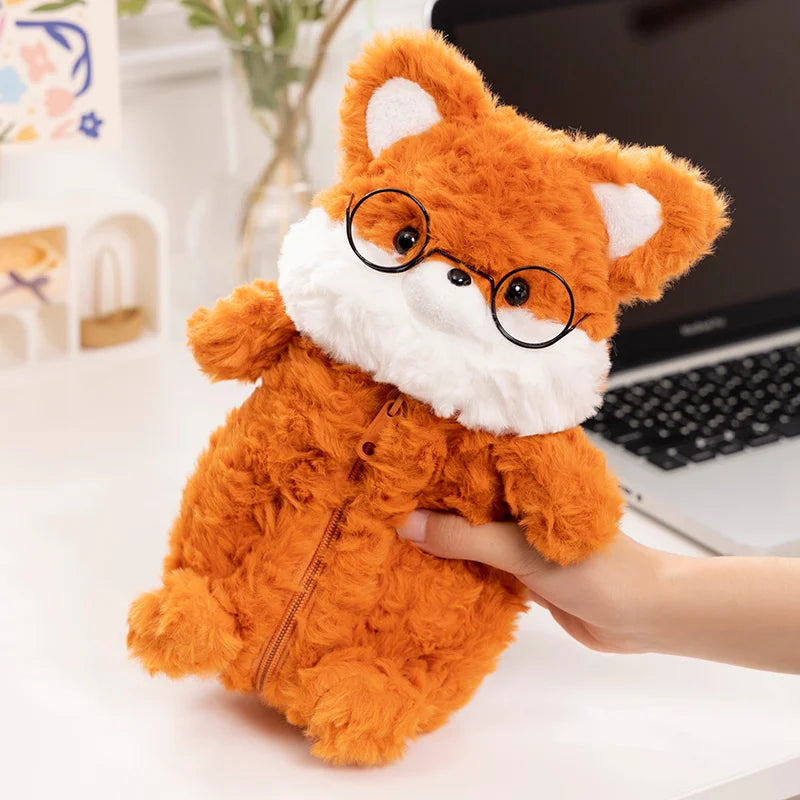 Cute Highland Cow Fox Plush Backpack Soft Shoulder Bag