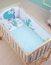 6-Pcs Cotton Nursery Crib Bedding Set – Unisex  Set with 4 Bumpers, Mattress & Pillow