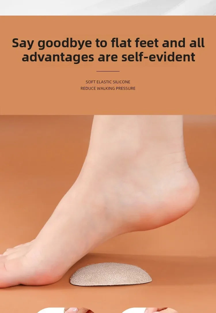 Orthotic Arch Foot Care Comfort Pain Silicone Orthopedic Insoles for Shoes Women Flat Feet Arch Support Self-adhesive Foot Pads