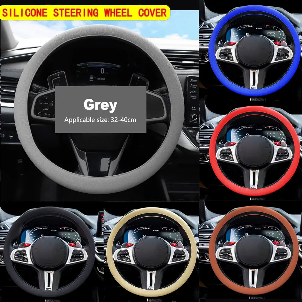 Universal Silicone Car Steering Wheel Cover Anti Slip 32CM 40CM