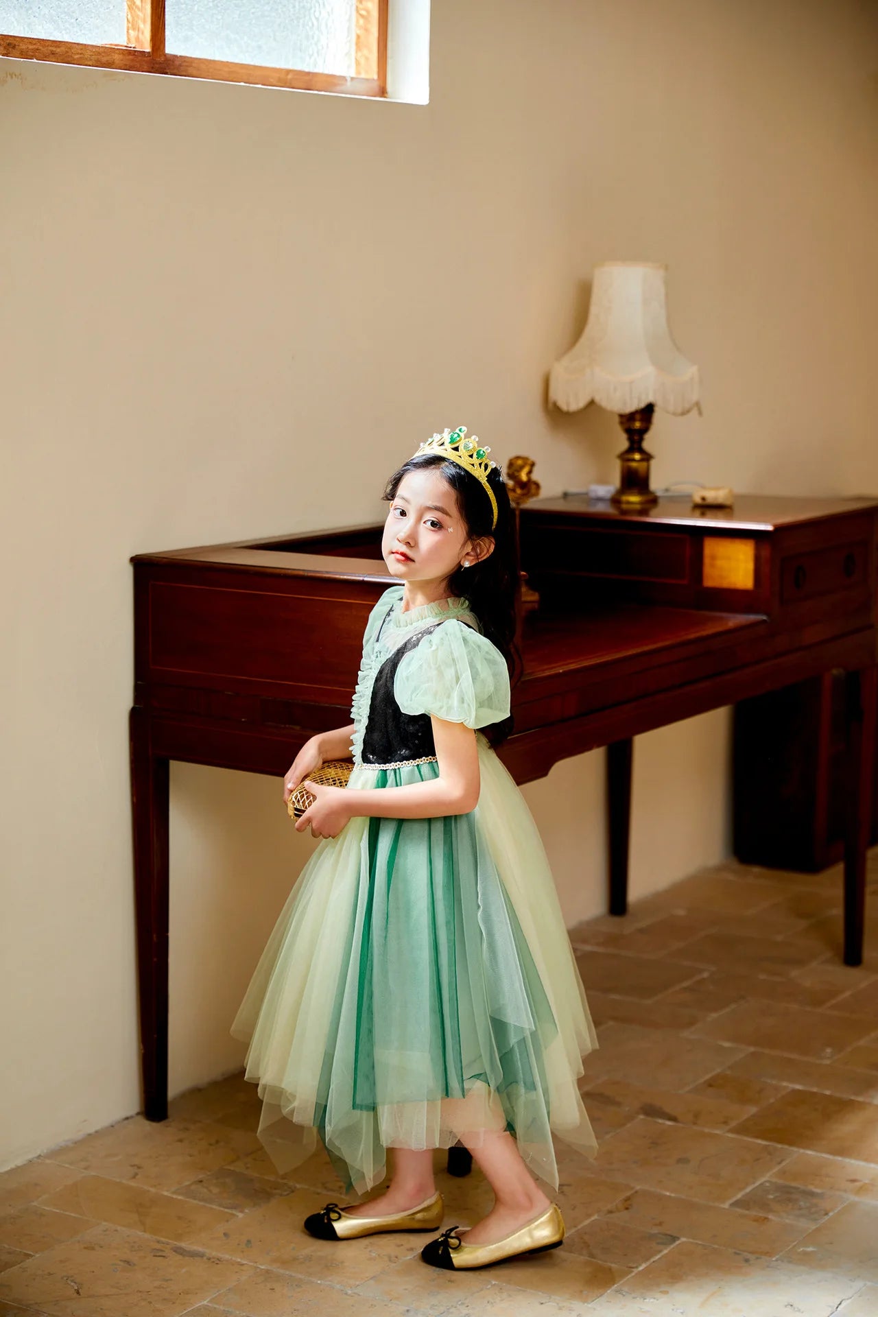Summer New High-Quality Princess Dress - Girls Asymmetrical Tulle Skirt for Birthday & Children‘s Day