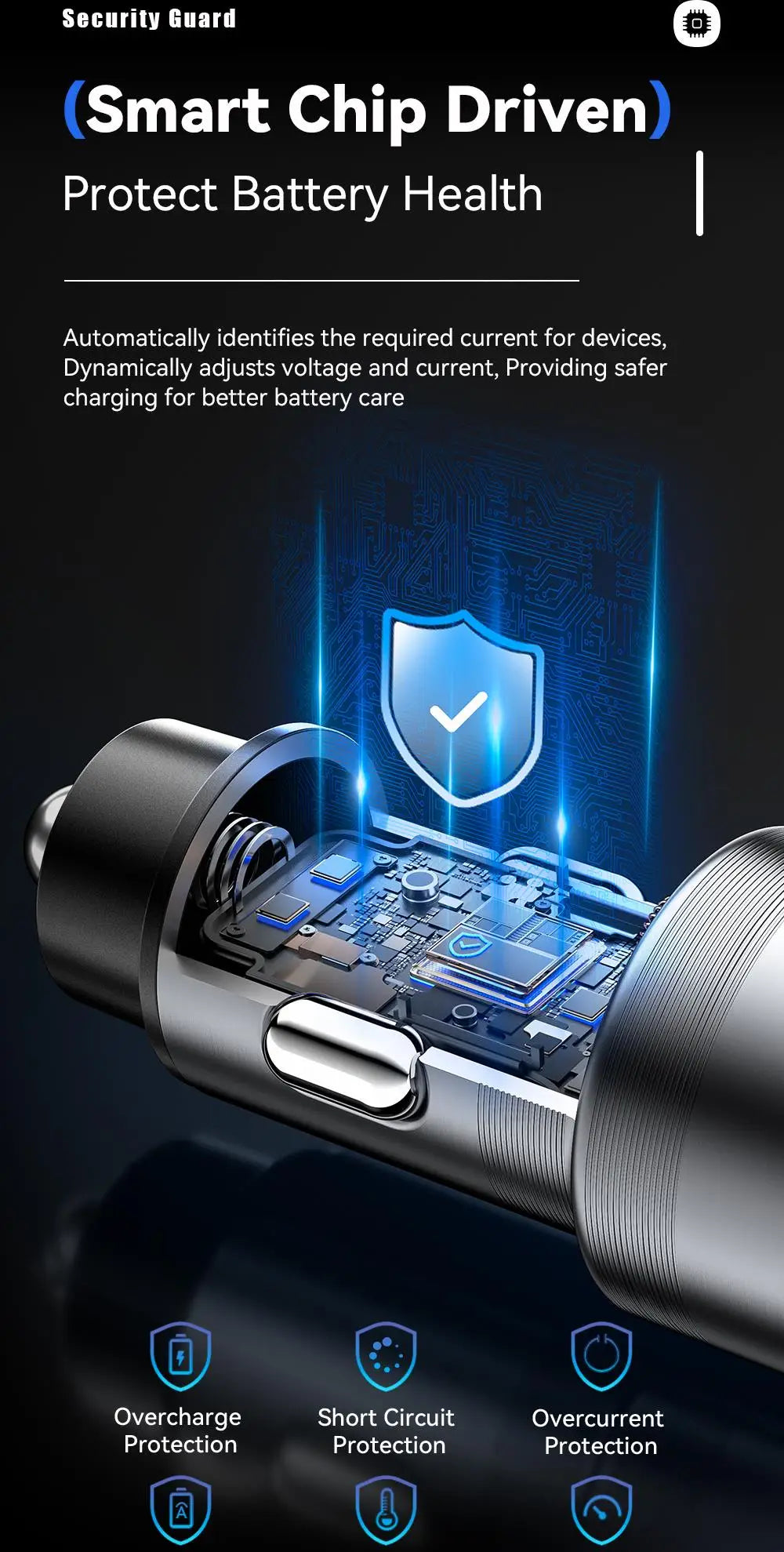 45W USB C Car Charger 3 Port PD 3.0 QC 3.0 PPS Fast Charging with Lightning iP Port