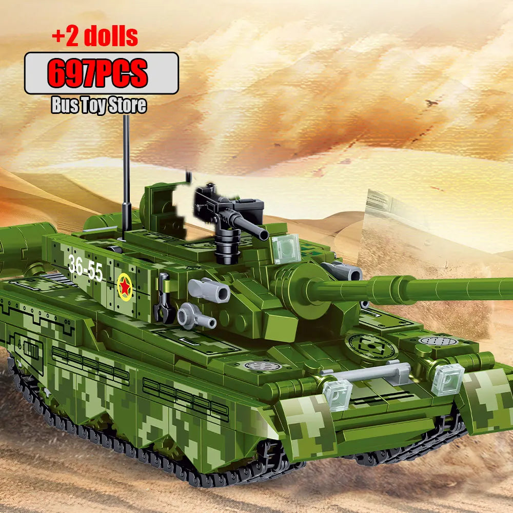 WW2 Military Dongfeng 21 Missile Transportation Car Model Weapons Series Military Leopard II 99A Tank World War II DIY Toys Gift