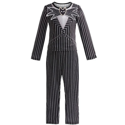 Nightmare Before Christmas Jack Skellington Halloween Skellington Jack Cosplay Costume for Kid Boy Carnival Children Clothing