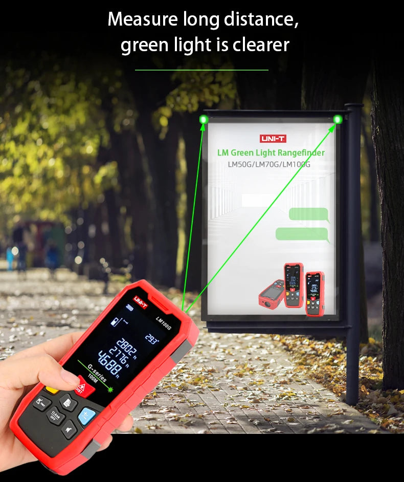 LM50G Handheld Green Laser Rangefinder Indoor and Outdoor Universal Measuring Electronic Ruler 50m 70m 100m