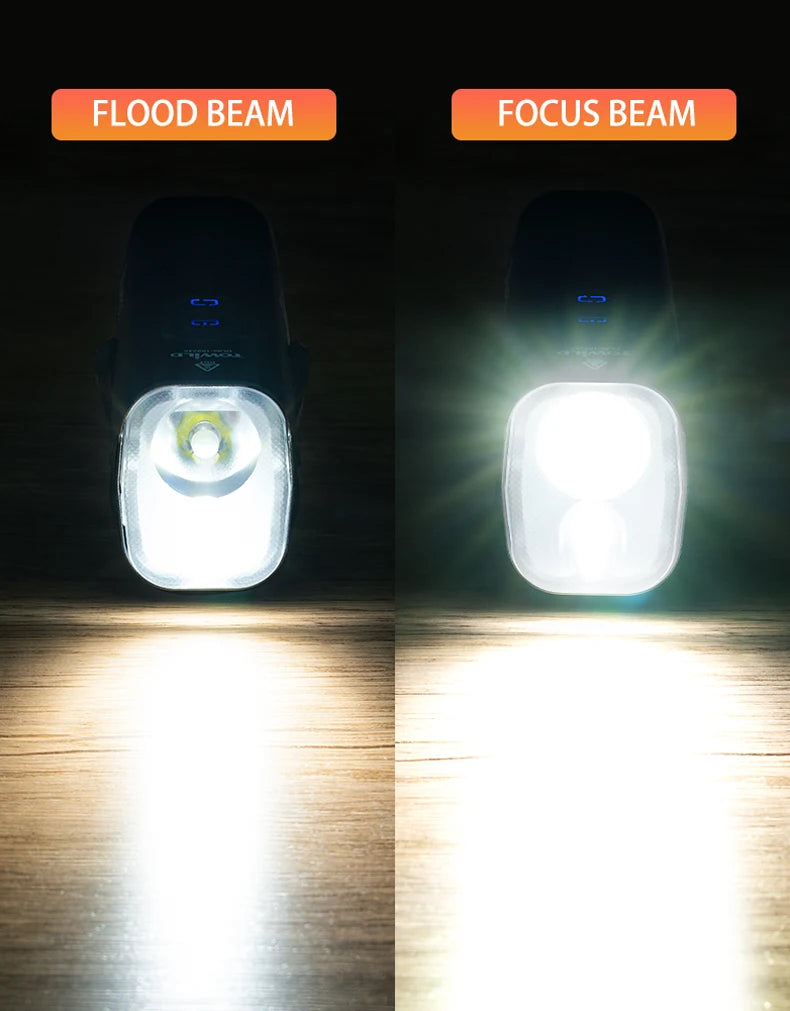 DLite 1800LM Bicycle Lights Focus/Flood Beam Switch Smart Bike Light 5000mah Rechargeable Power Bank Mtb Bicycle Lights