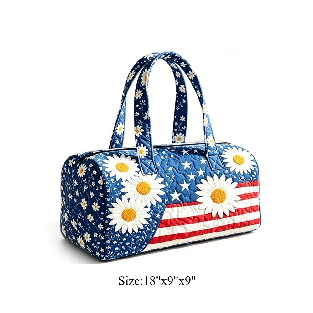 Cute Dachshund Dog Print Quilted Duffel Bag Rainbow Striped Pet Lover Travel Lightweight Polyester Weekender Bag for Women Girls