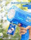 10 Holes Electric Bubble Gun Automatic Soap Blower With Light Summer Outdoor Party Games Bubbles Machine