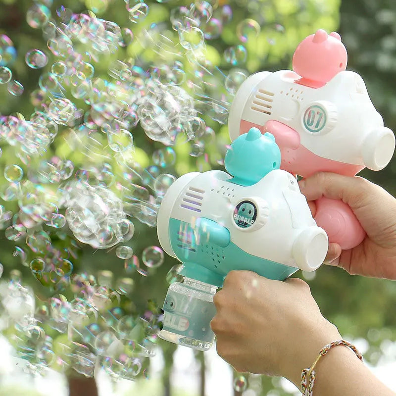 Alien Electric Bubble Gun Kids Toy Bubbles Machine Automatic Soap Blower with Light Summer Outdoor Party Games
