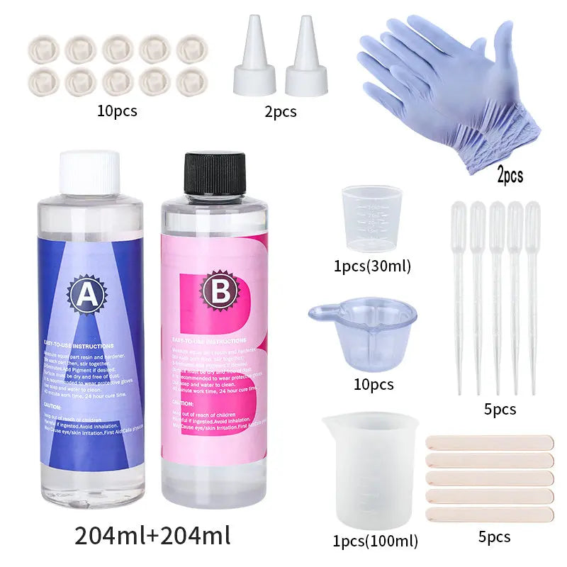 1:1 Crystal Clear Epoxy Resin Kit – High Gloss Bubble-Free Art Resin for Casting & Jewelry DIY