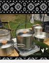 A Style Outdoor Stainless Steel 5pcs Camping Tourism Family 5L Portable Picnic Soup Frying Steaming Household