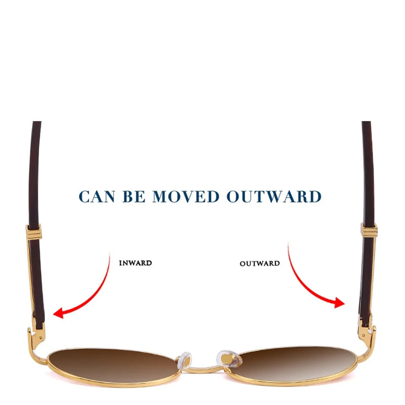 Oval Wooden Frame Sunglasses With UV400 Protection