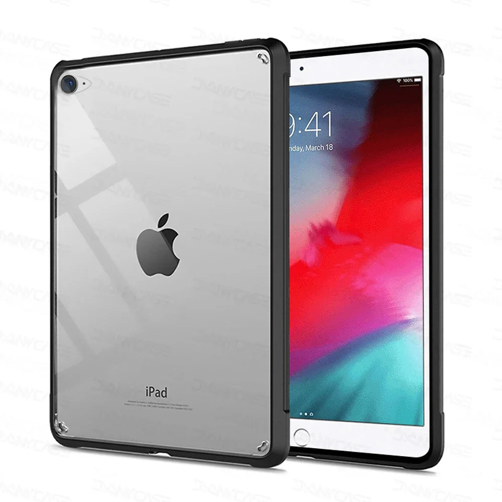 For iPad Pro 11 Case 10.2 9/8/7th Generation 9.7 5/6th Air 4/5 10.9 10.5 10th 10.9 mini 4 5 6 Silicon Transparent Cover Funda
