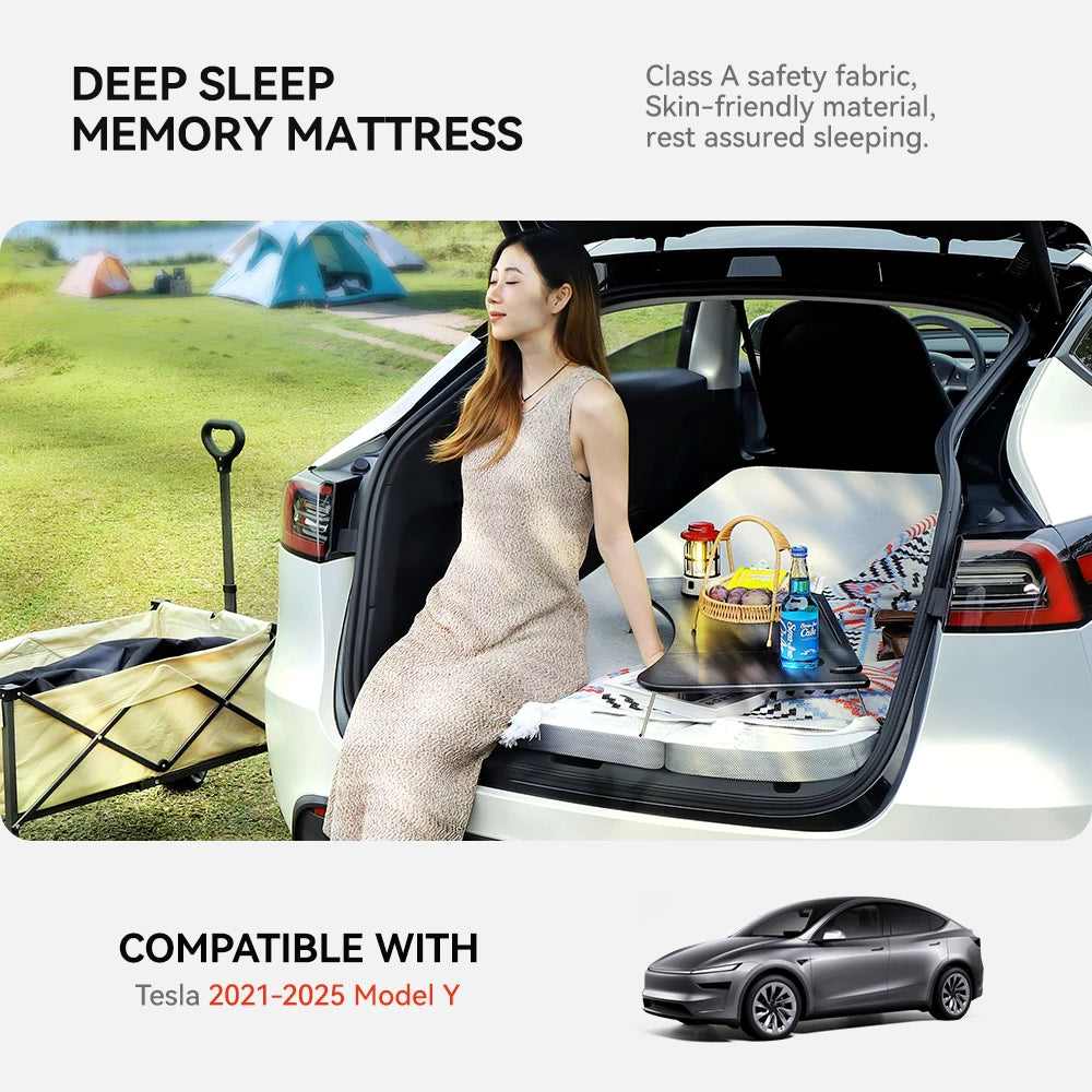 Camping Mattress for Tesla Model Y Juniper 2021 2026 Memory Sponge Car Travel Bed Portable Camping Mattress