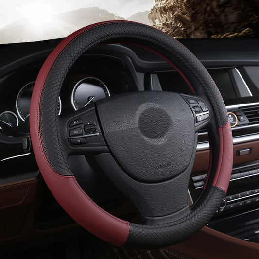 Universal Microfiber Leather Car Steering Wheel Cover 37CM 38CM