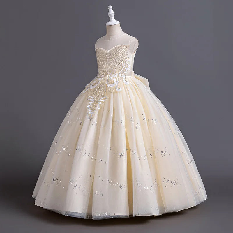 Christmas Girls Princess Ball Gown Fluffy Tulle Birthday Dress for Flower Girl Wedding Pageant Holiday Party Dress