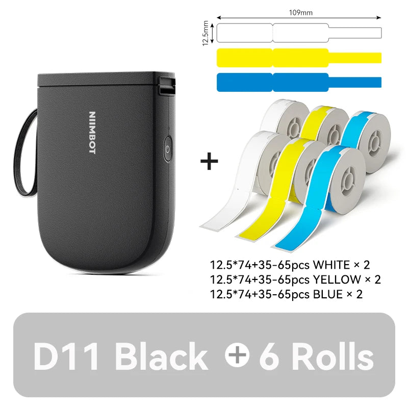 D11 Mini Thermal Label Printer 300DPI, Bluetooth Wireless Sticker Maker Portable Inkless Label Printer for Home & Office