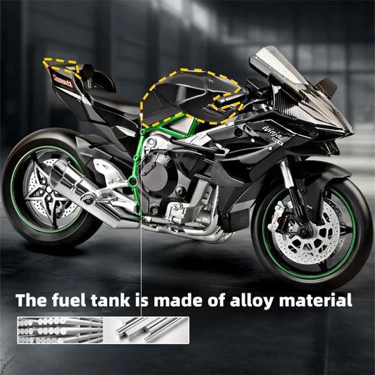 Diecast H2 H2R Sports Motorcycle Model 1 to 9 Scale
