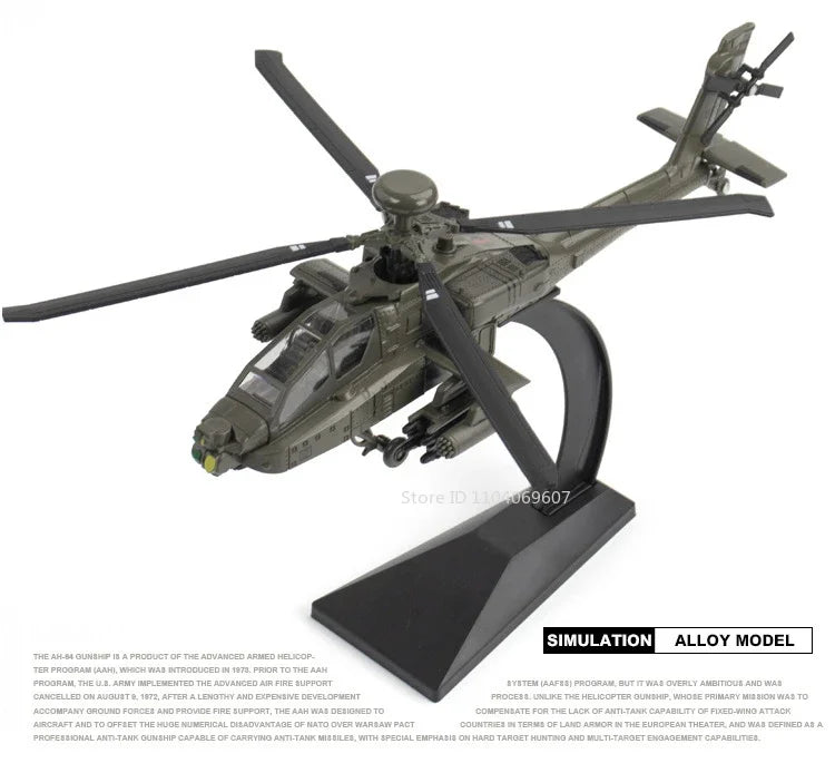 1:32 AH-64 Apache Helicopter Diecast Model Toy