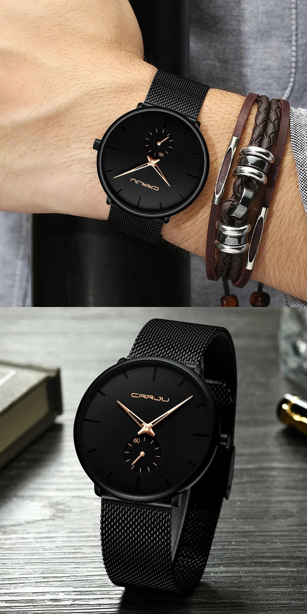 Fashion Mens Watches Top Brand Luxury Quartz Watch Men Casual Slim Mesh Steel Waterproof Sport Watch Relogio Masculino