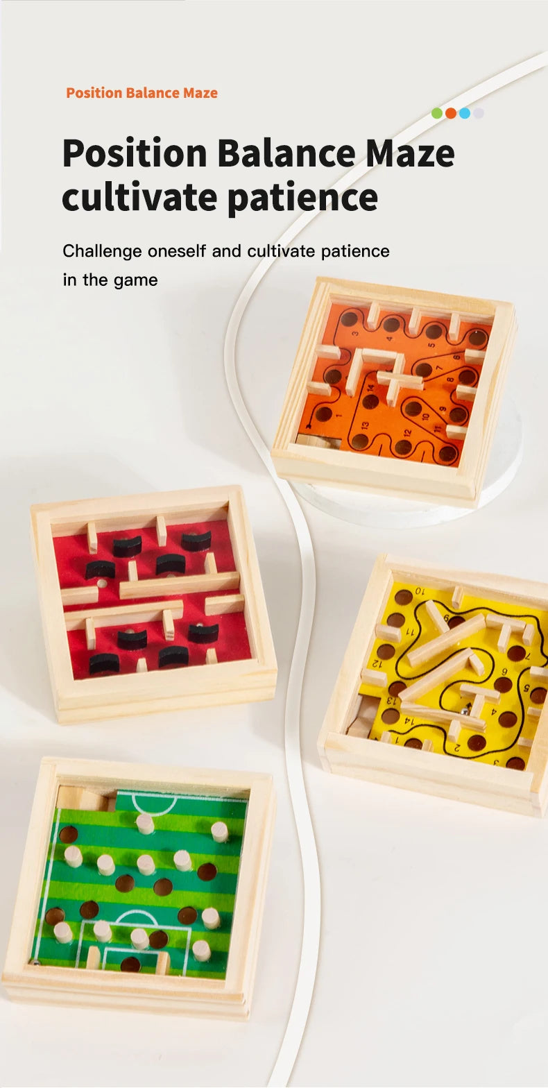 Wooden Balance Rolling Ball Maze Board Puzzle Game
